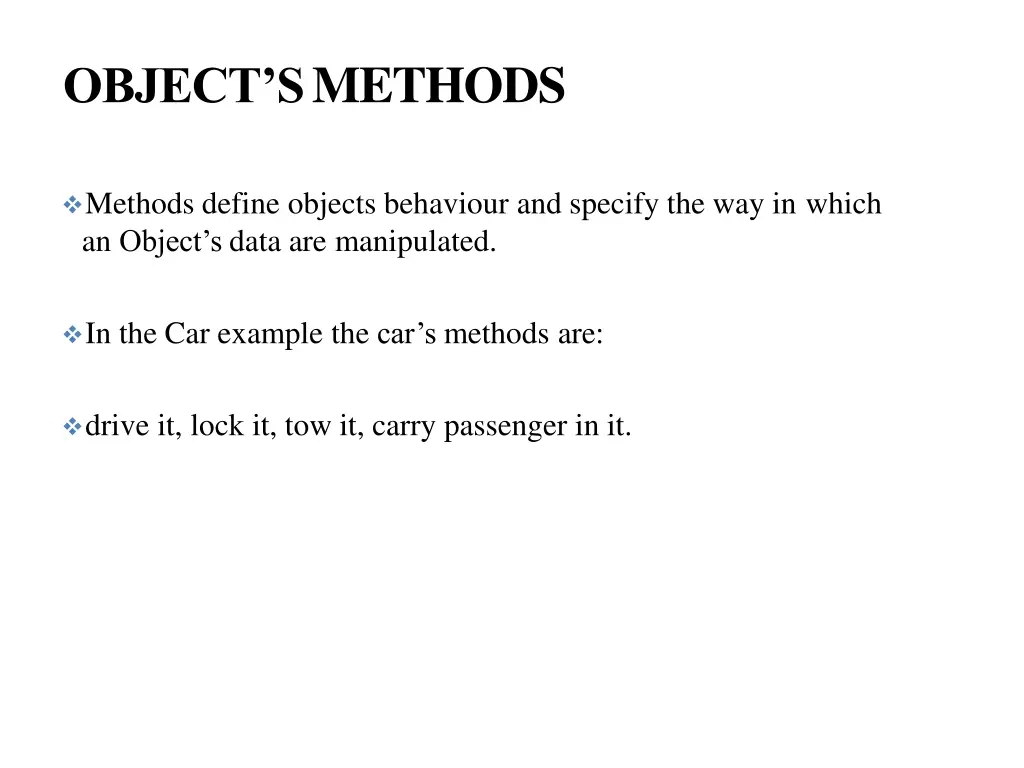 object s methods