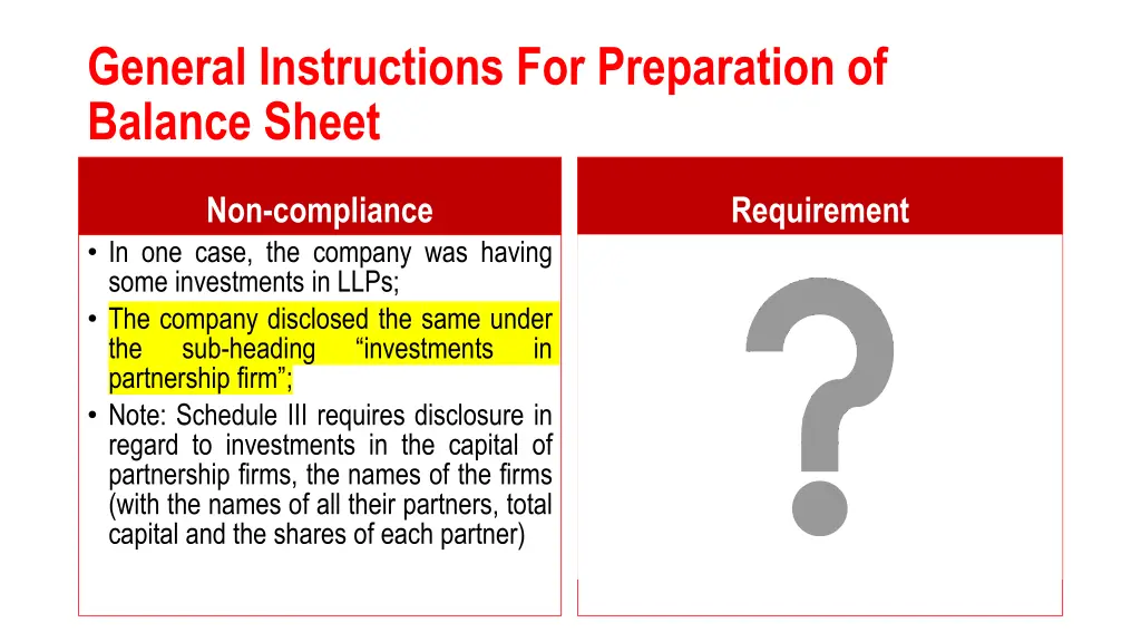 general instructions for preparation of balance 13