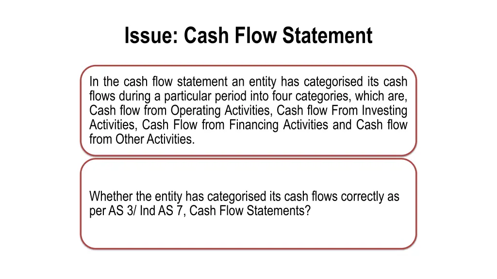 issue cash flow statement