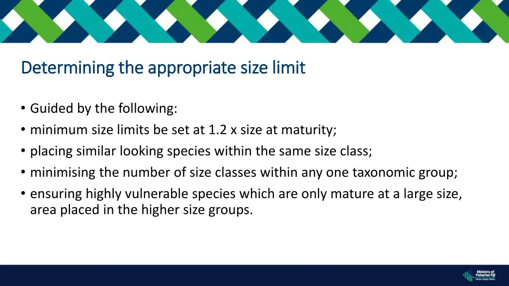 determining the appropriate size limit