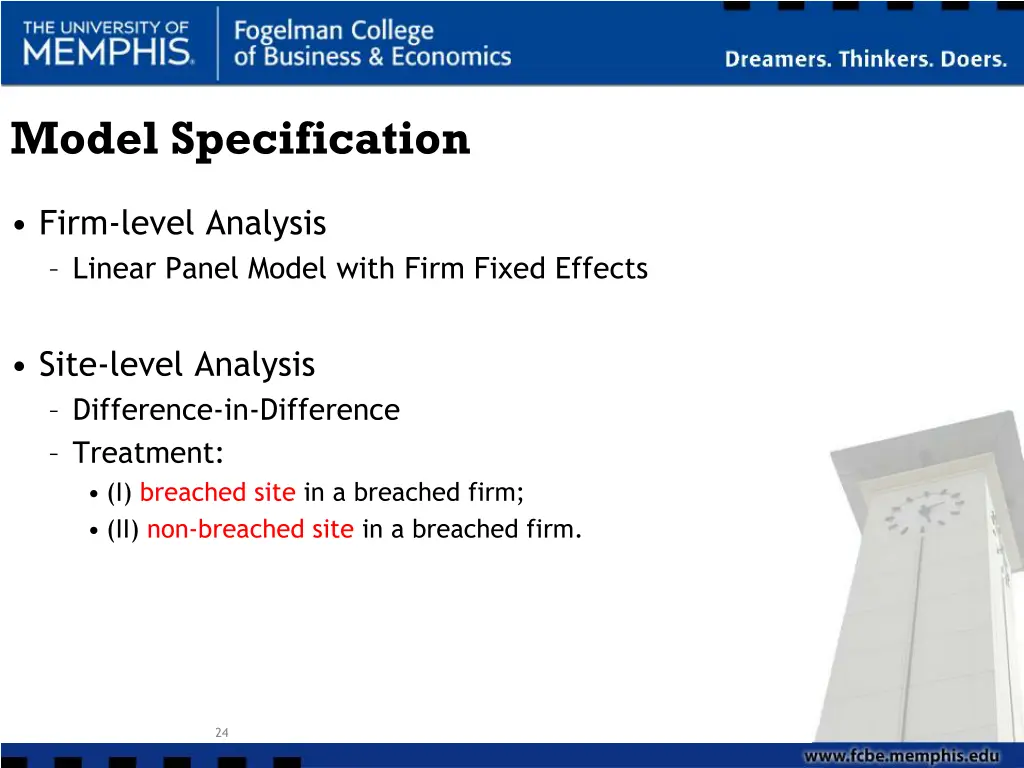 model specification