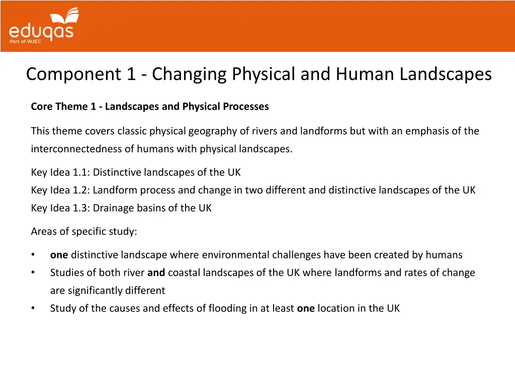 component 1 changing physical and human landscapes 1