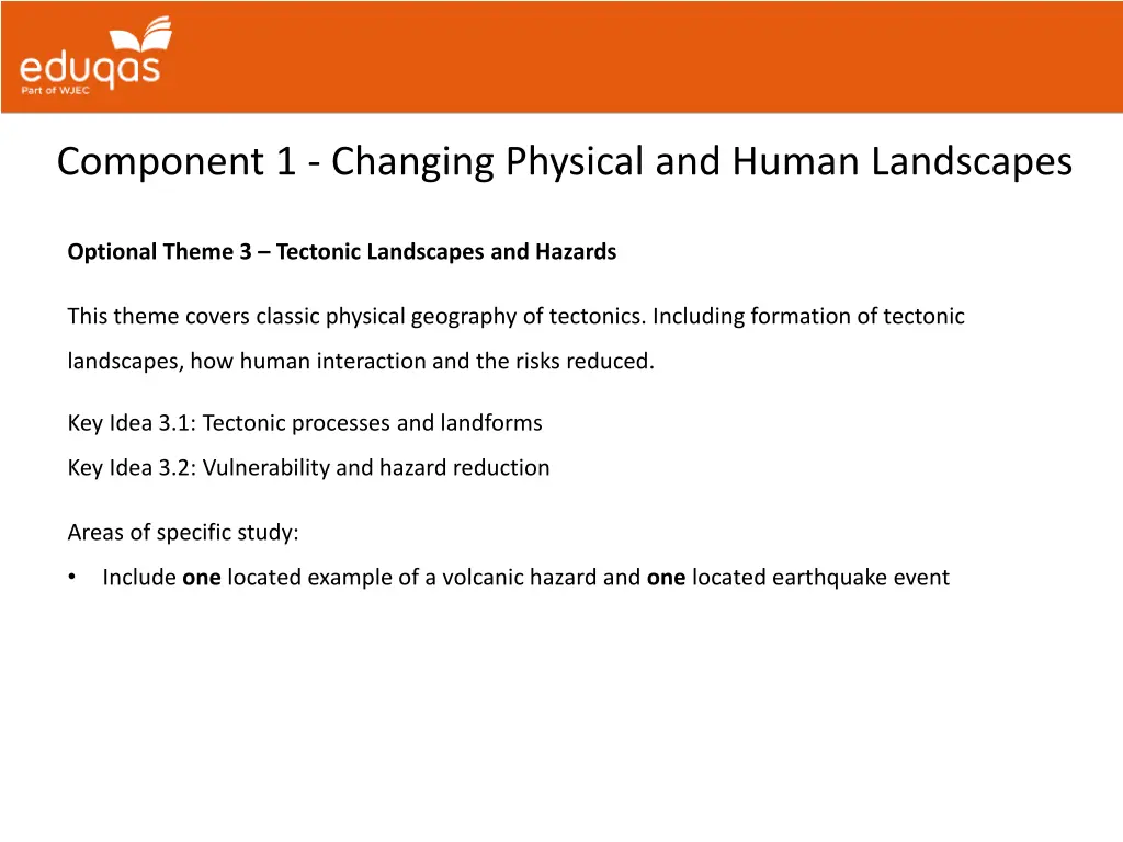 component 1 changing physical and human landscapes 3