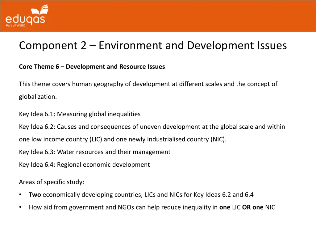 component 2 environment and development issues 2