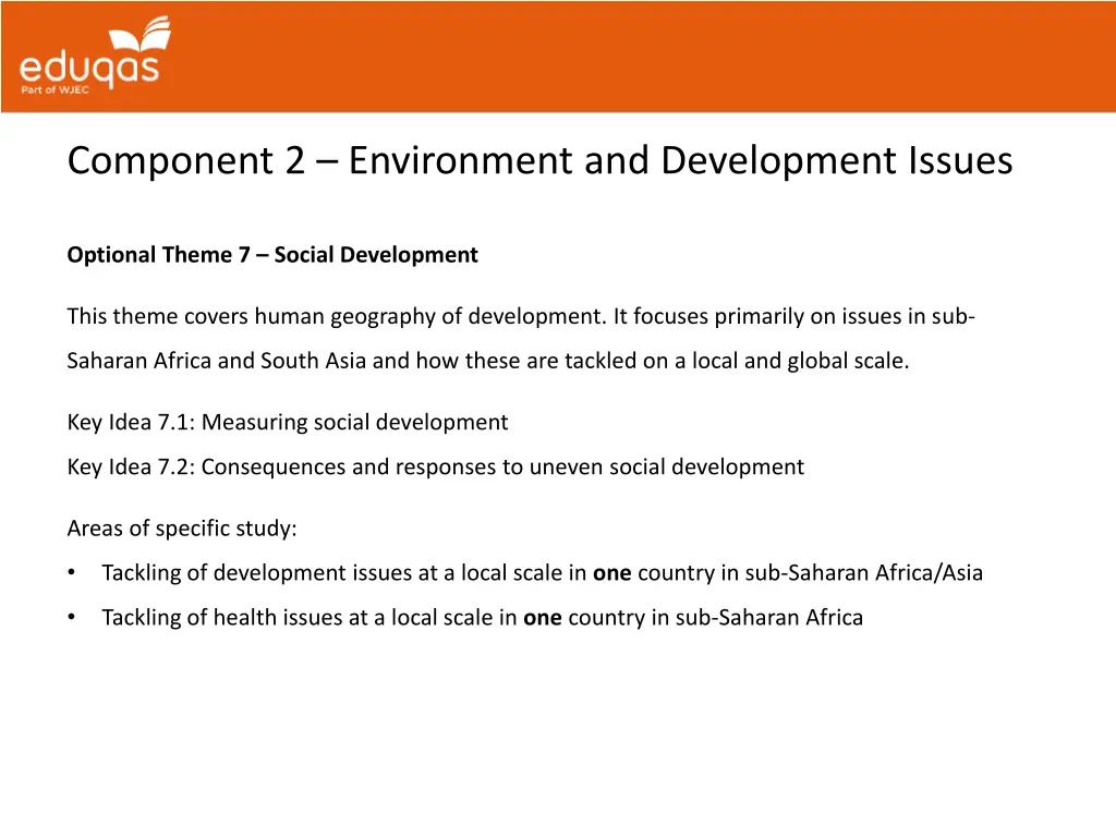 component 2 environment and development issues 3