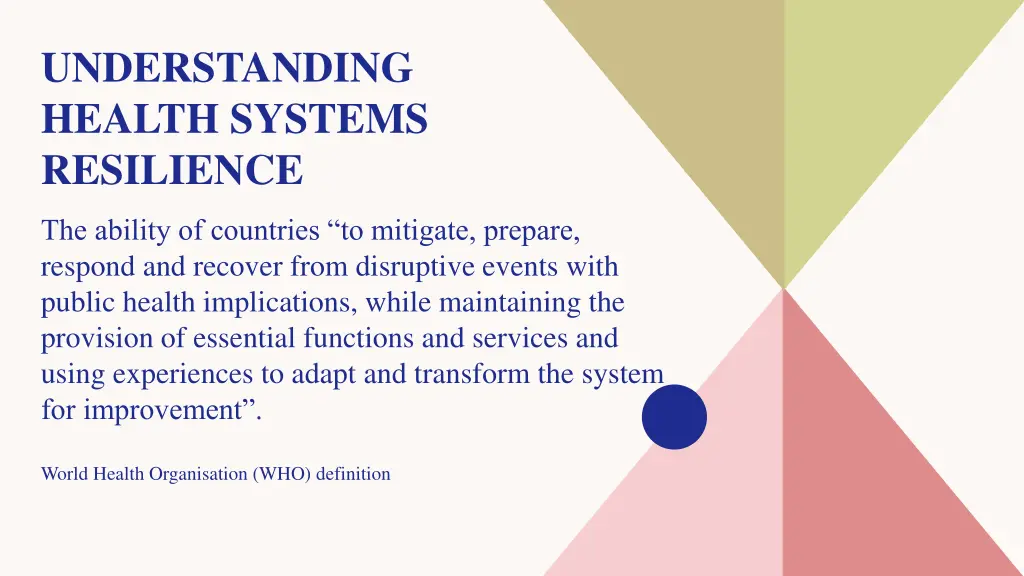 understanding health systems resilience