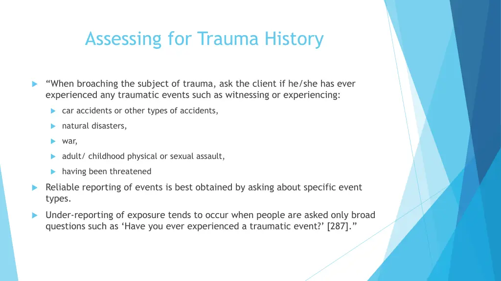 assessing for trauma history