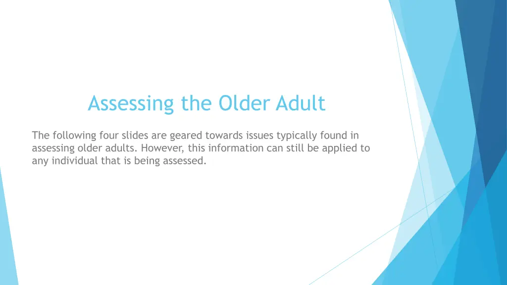 assessing the older adult