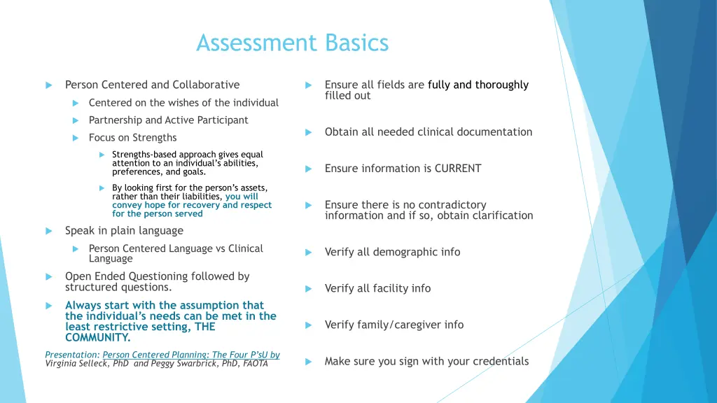 assessment basics