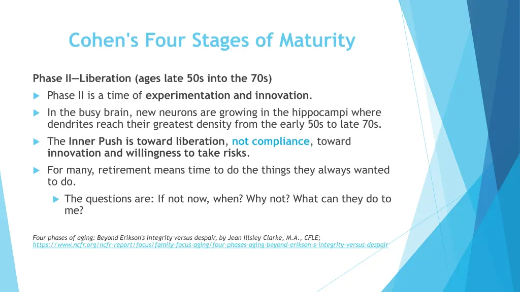 cohen s four stages of maturity 1