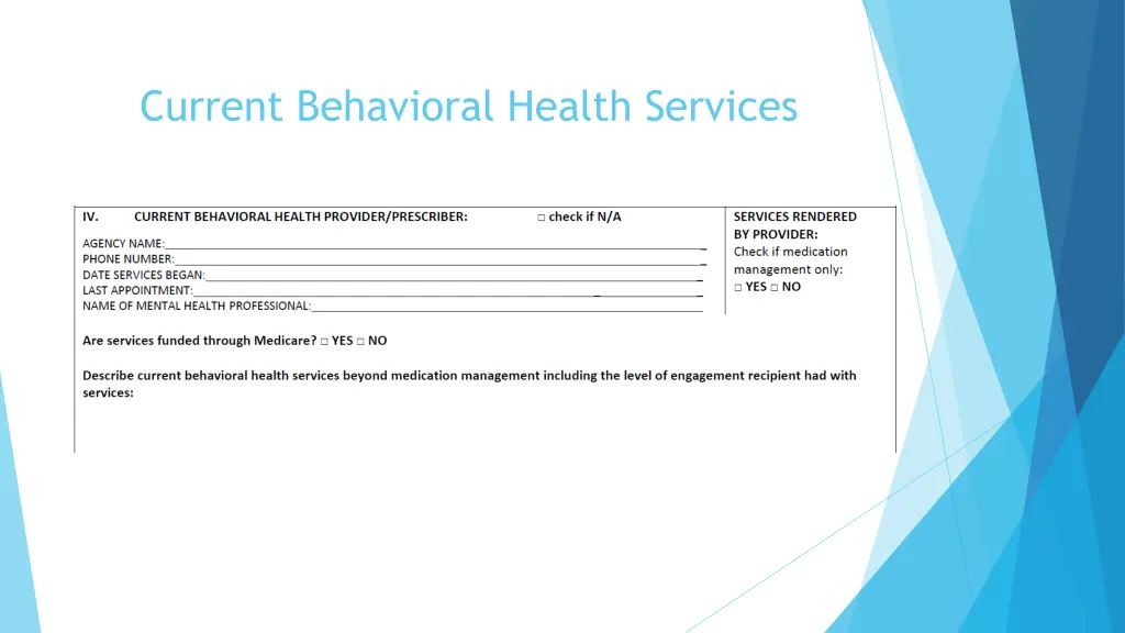 current behavioral health services