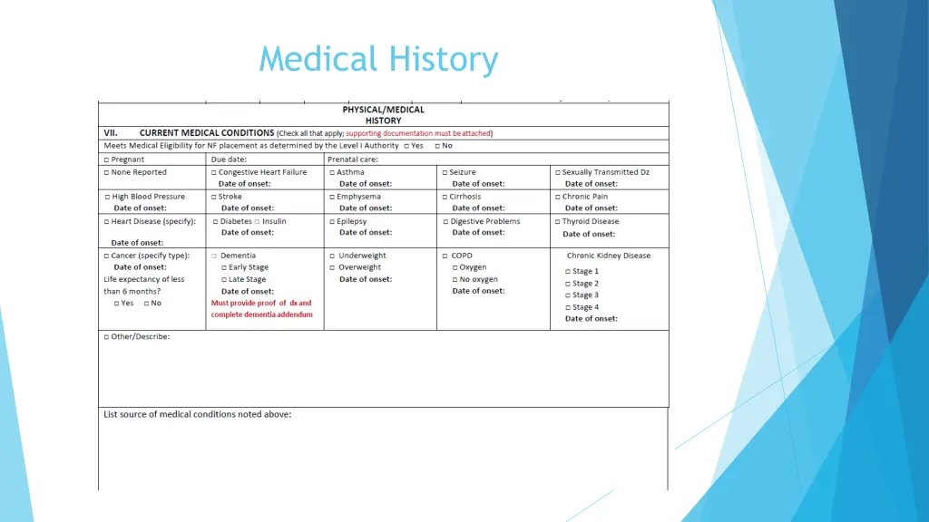 medical history