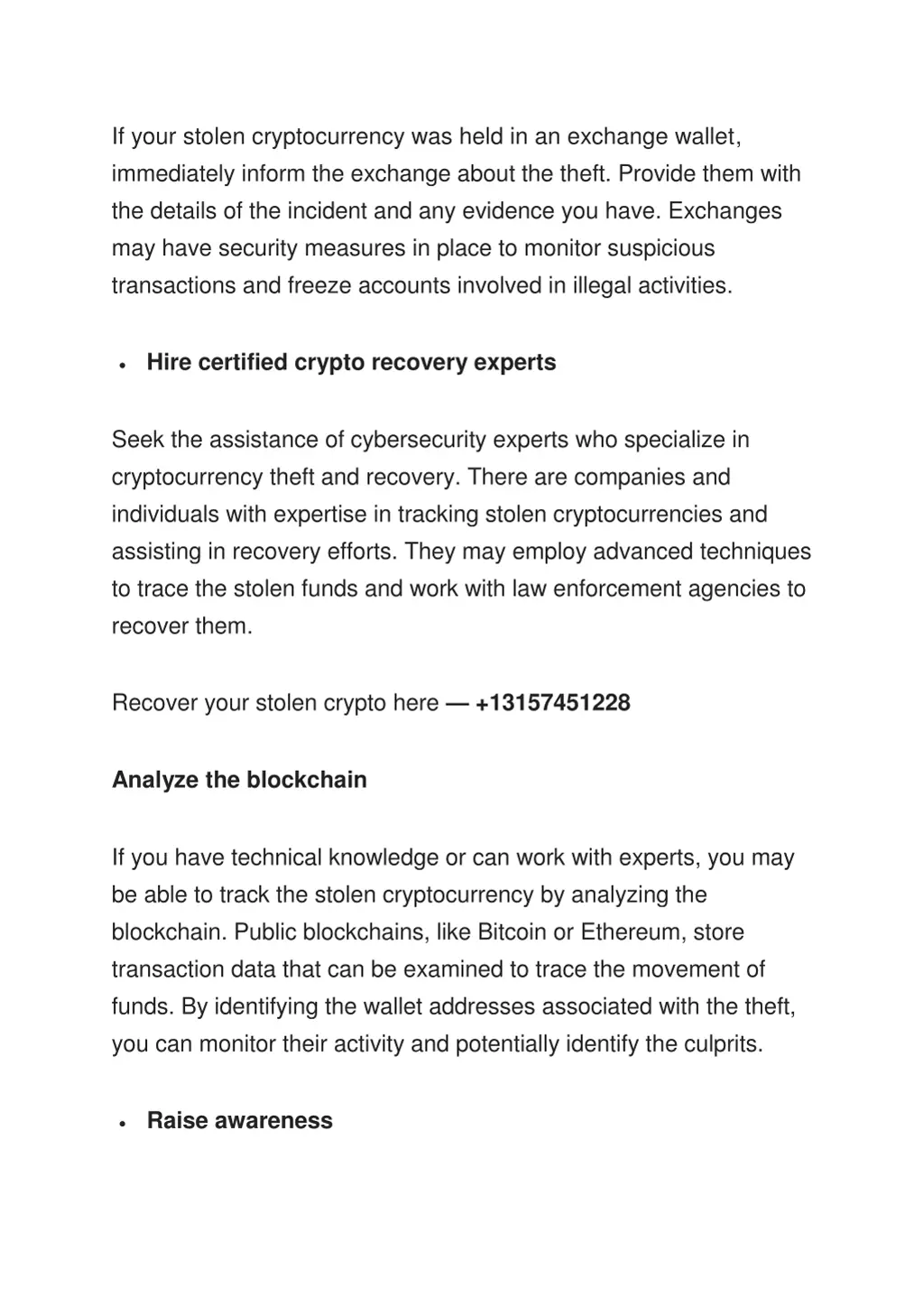 if your stolen cryptocurrency was held