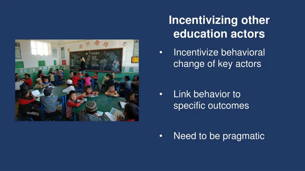 incentivizing other education actors