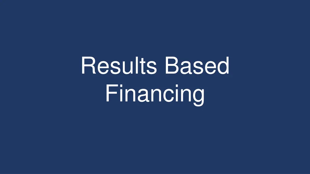 results based financing