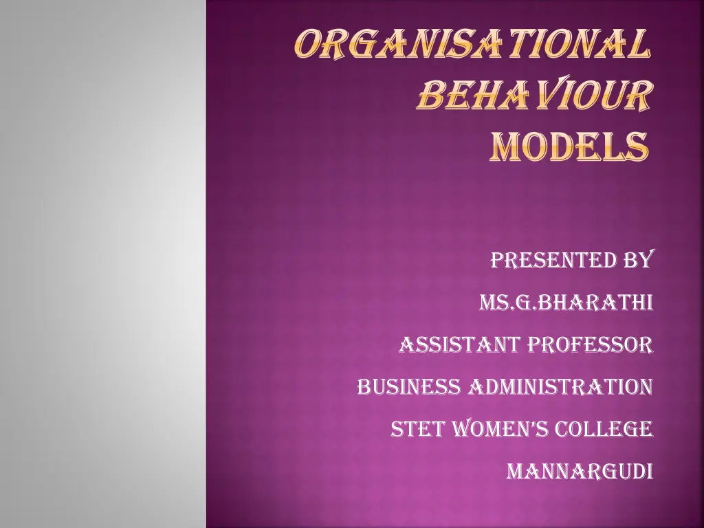 organisational organisational behaviour behaviour