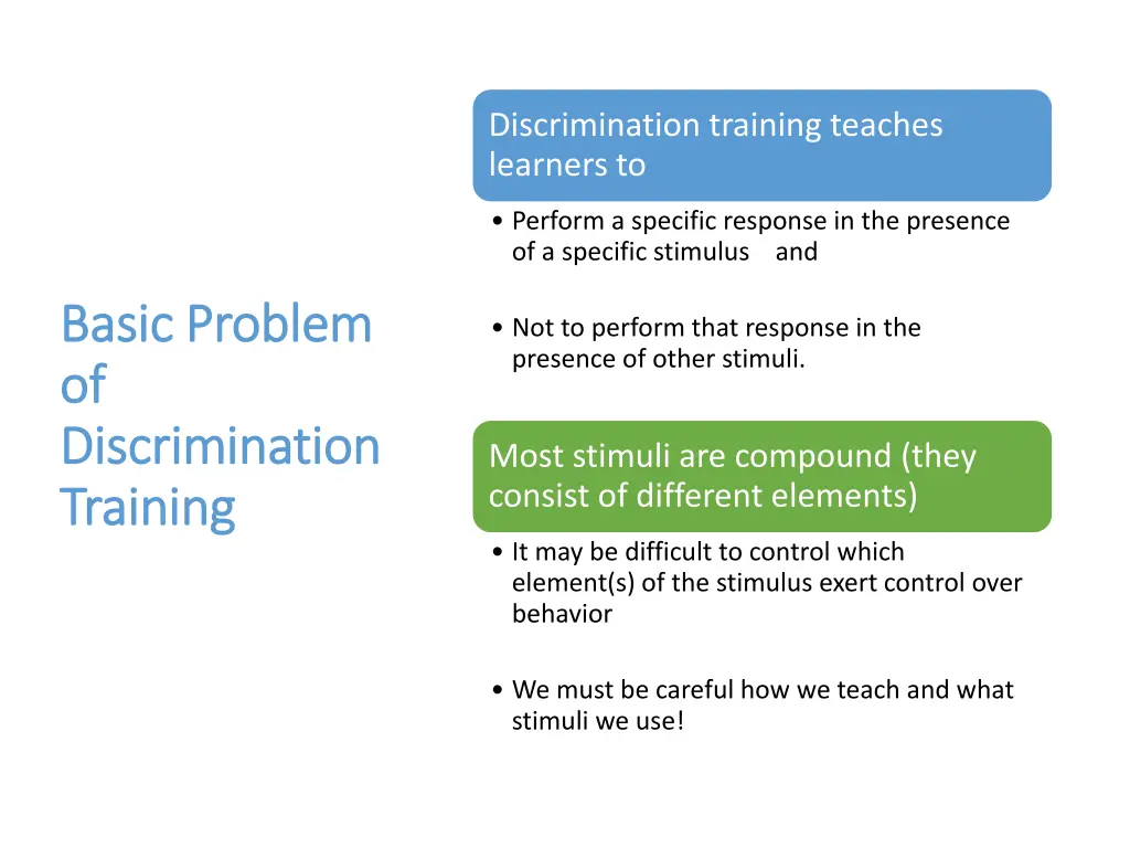 discrimination training teaches learners to