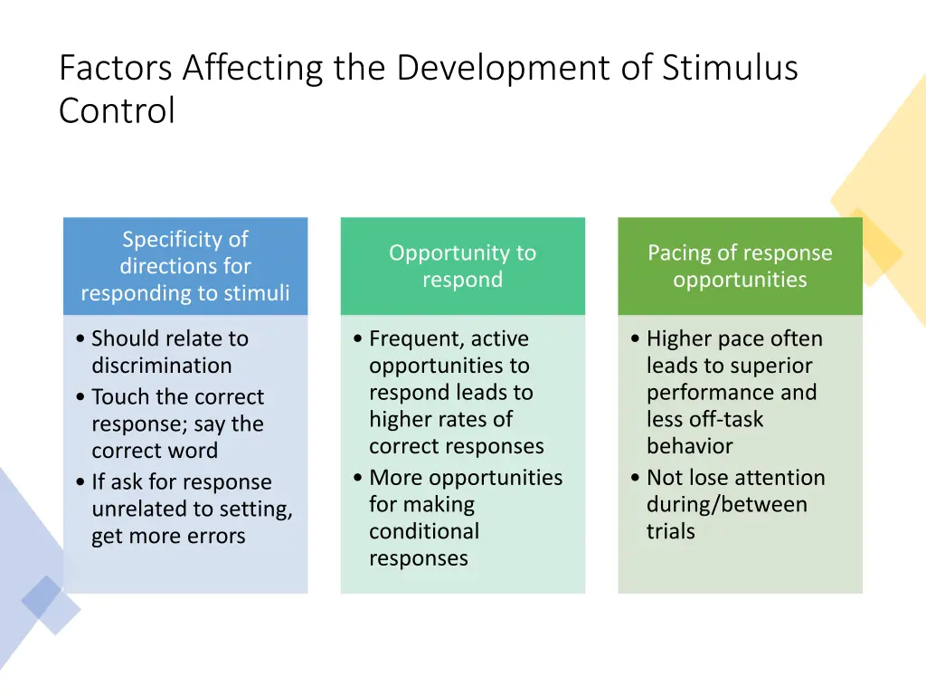 factors affecting the development of stimulus