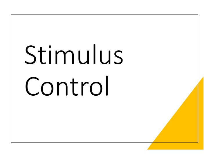 stimulus control