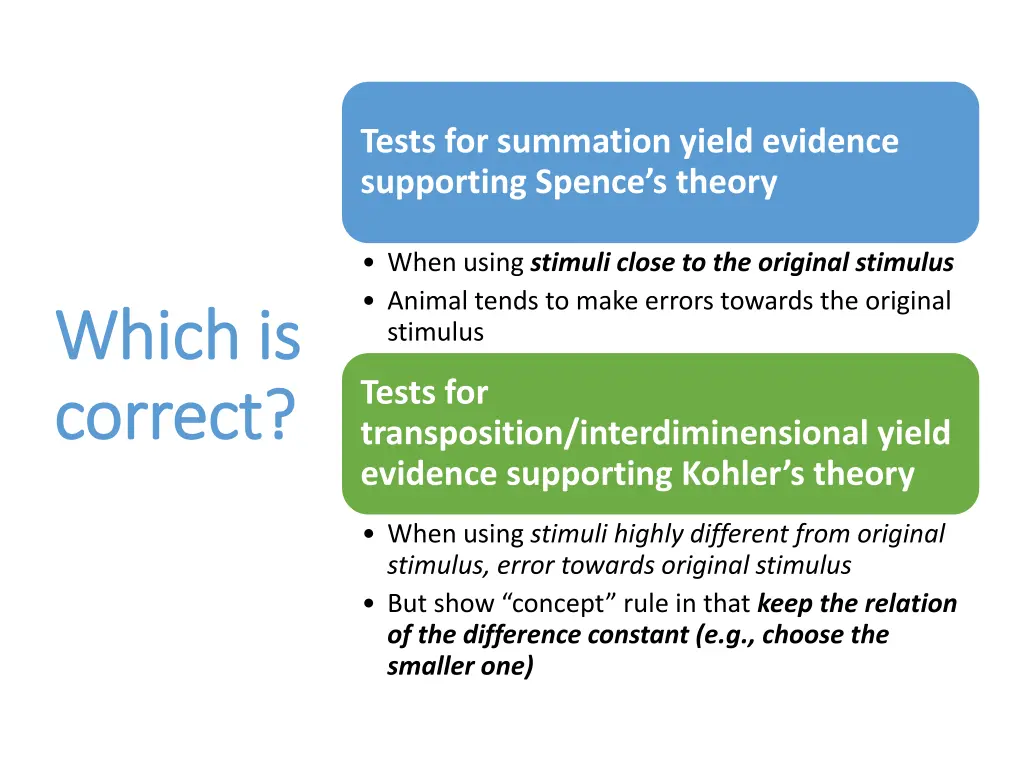 tests for summation yield evidence supporting