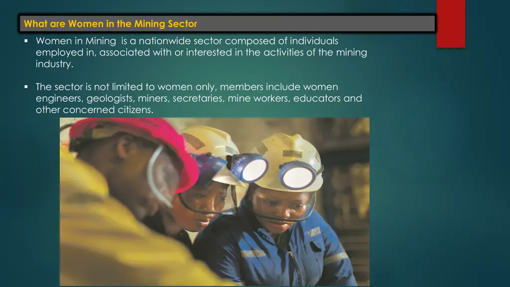 what are women in the mining sector