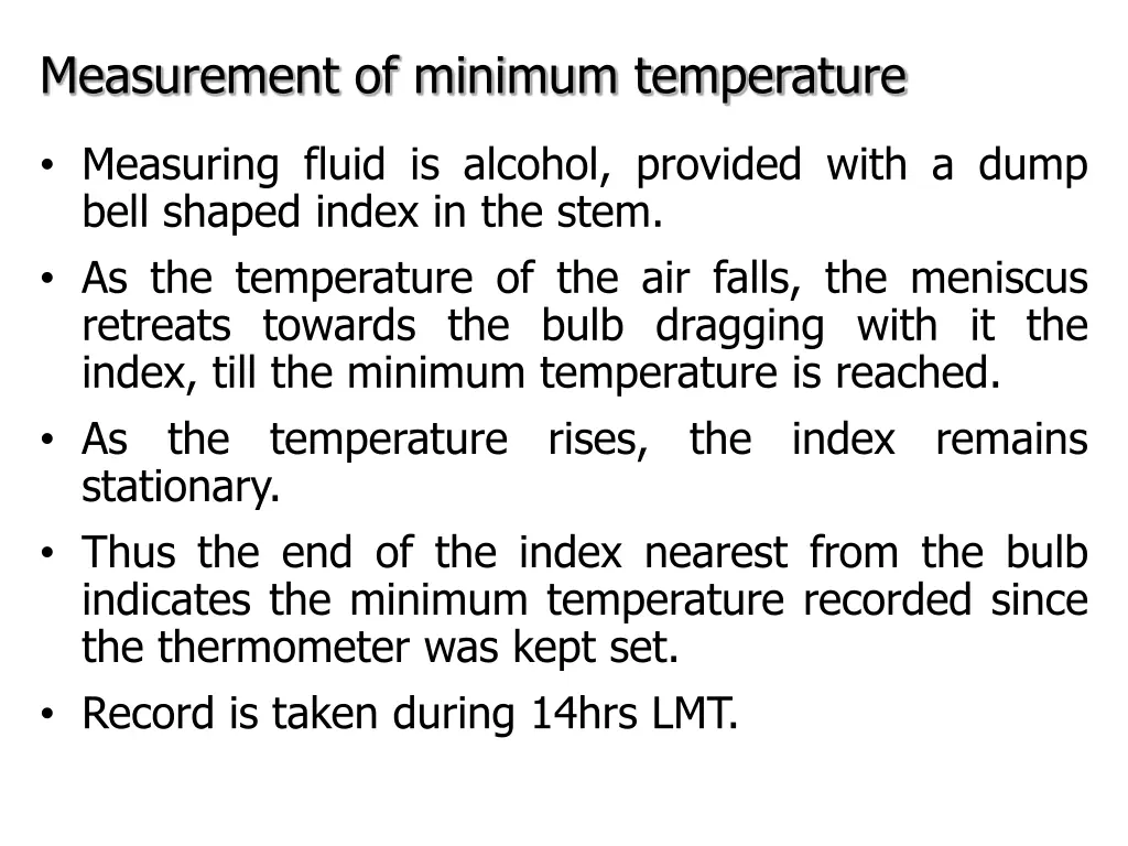 measurement of minimum temperature