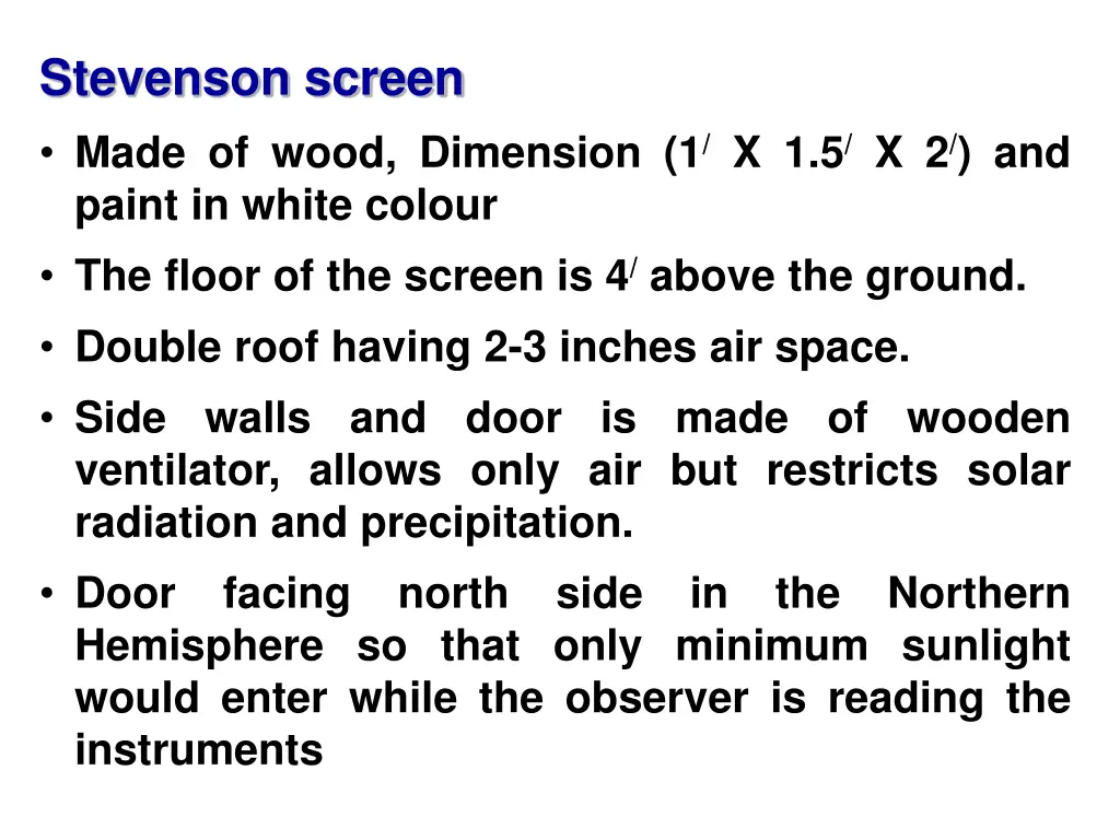 stevenson screen made of wood dimension