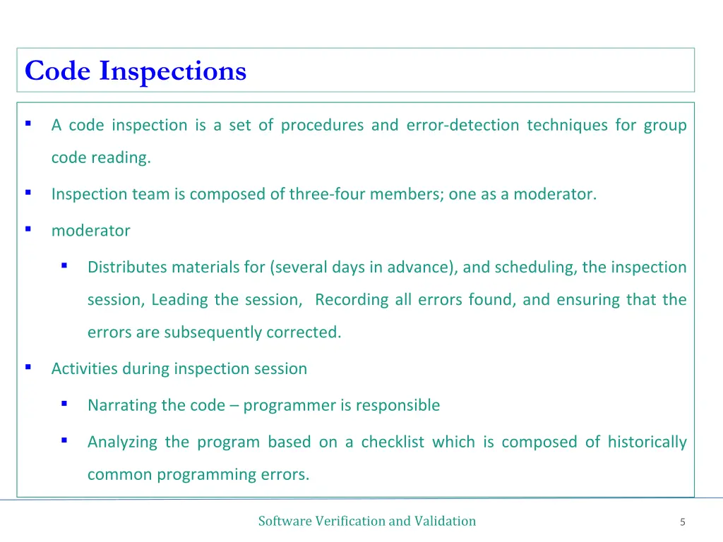 code inspections