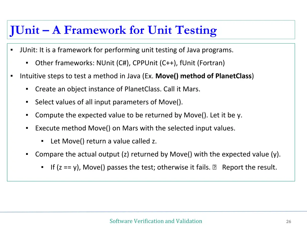 junit a framework for unit testing