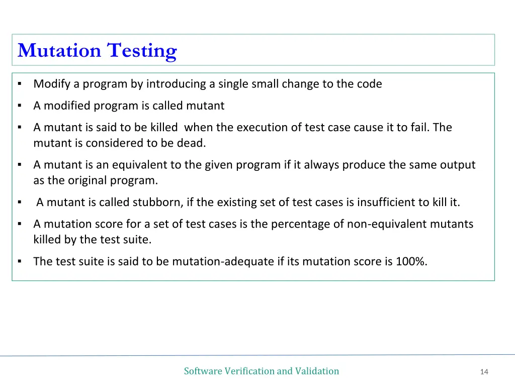 mutation testing