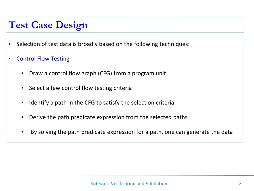 test case design