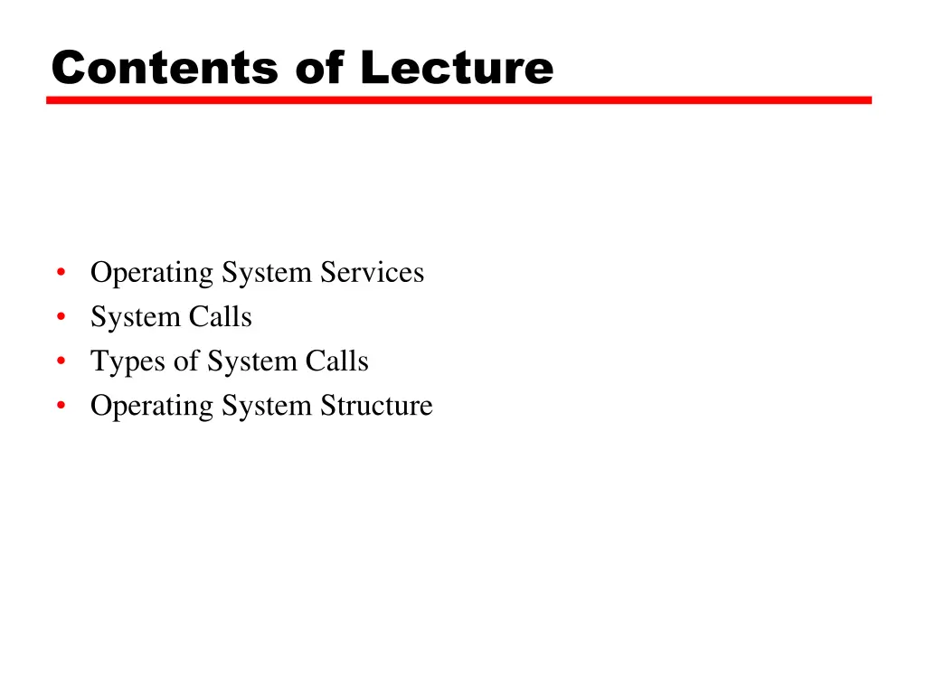 contents of lecture