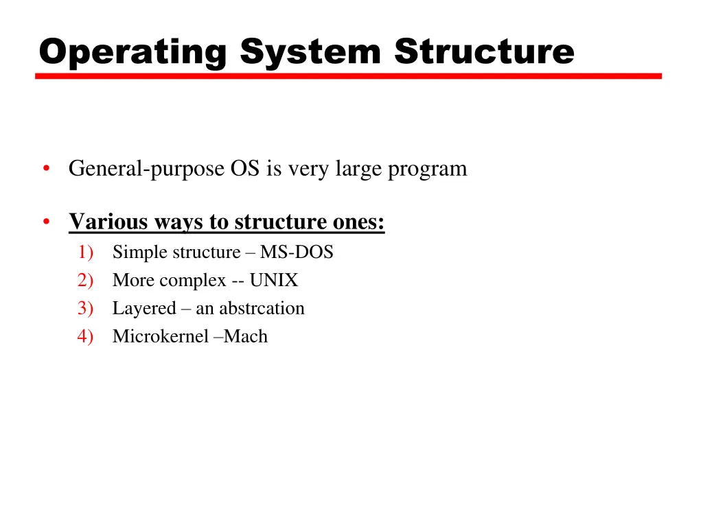 operating system structure