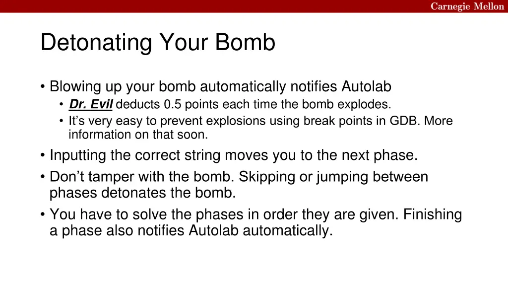 detonating your bomb