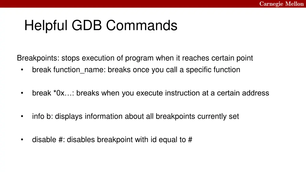 helpful gdb commands 1