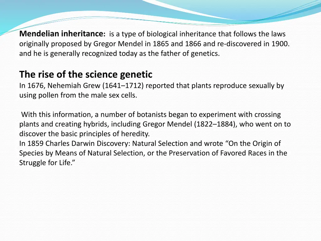 mendelian inheritance is a type of biological