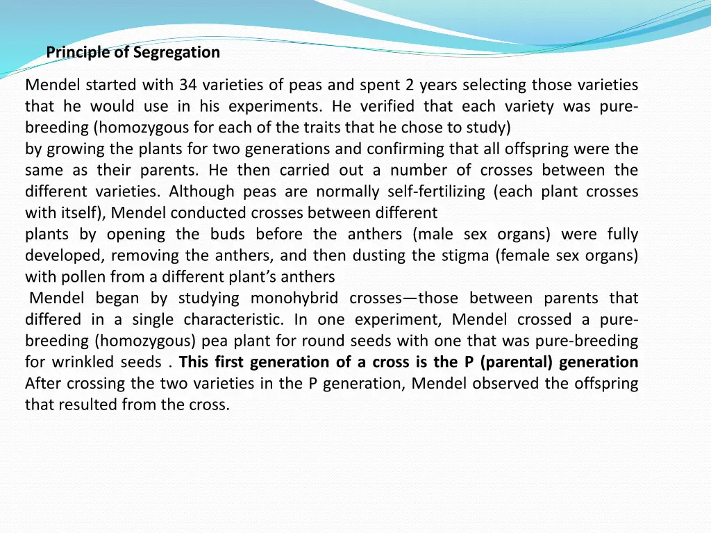 principle of segregation