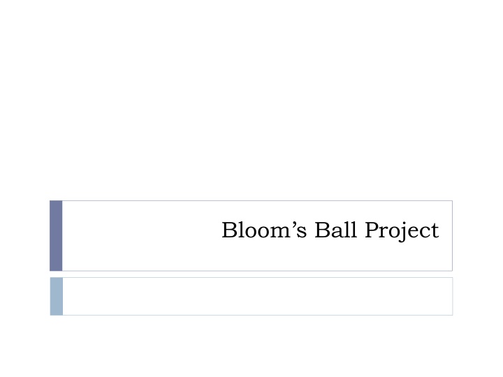 bloom s ball project