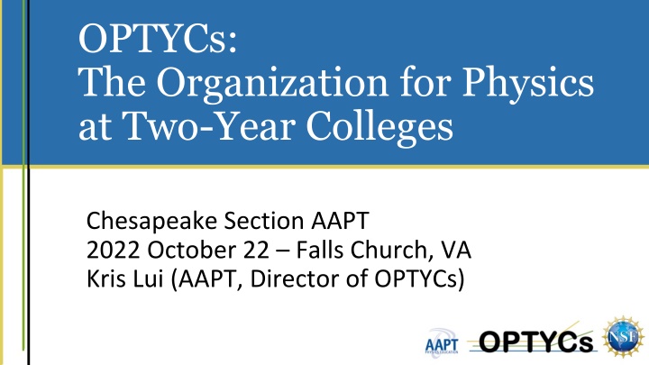 optycs the organization for physics at two year