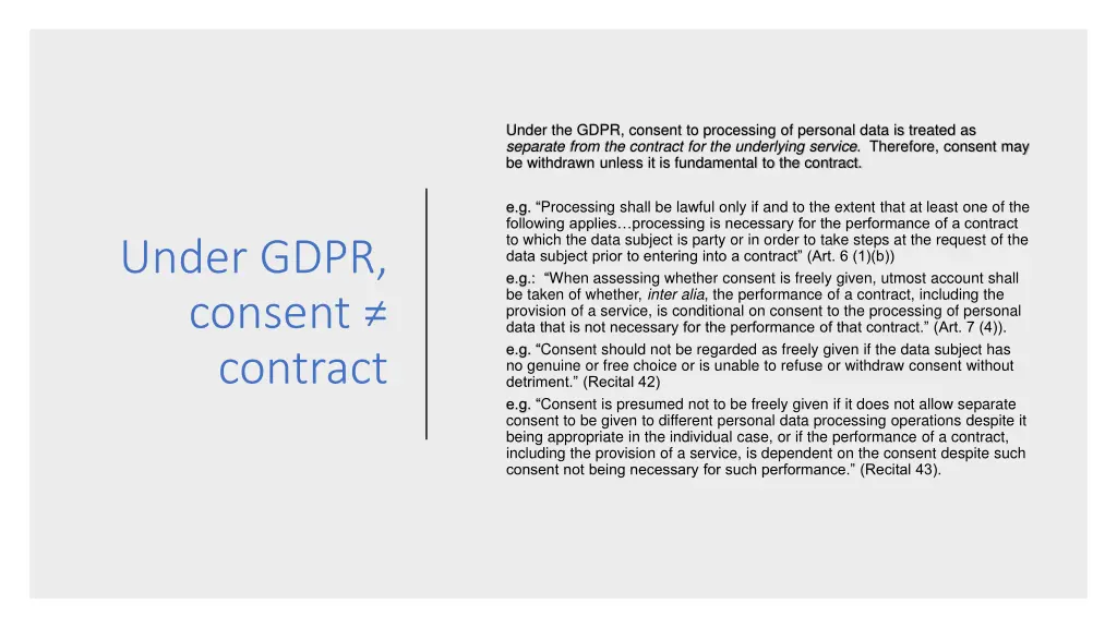 under the gdpr consent to processing of personal