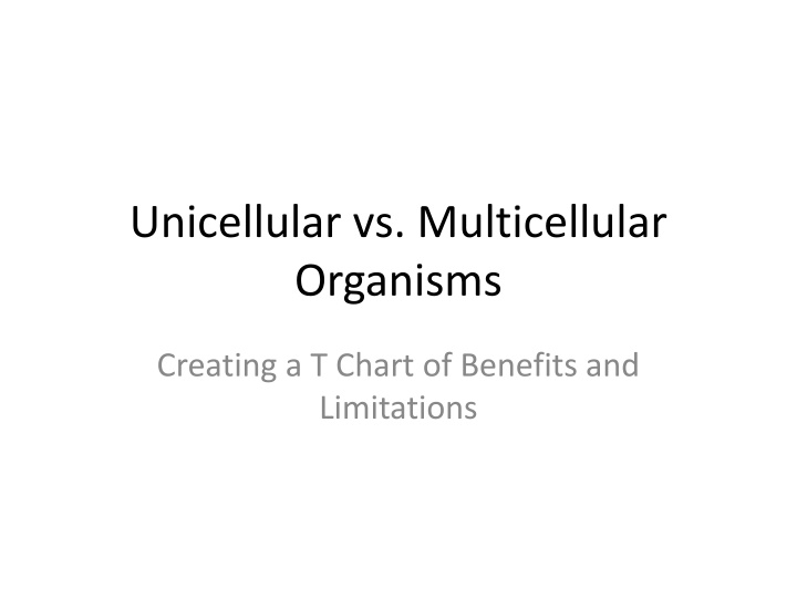 unicellular vs multicellular organisms