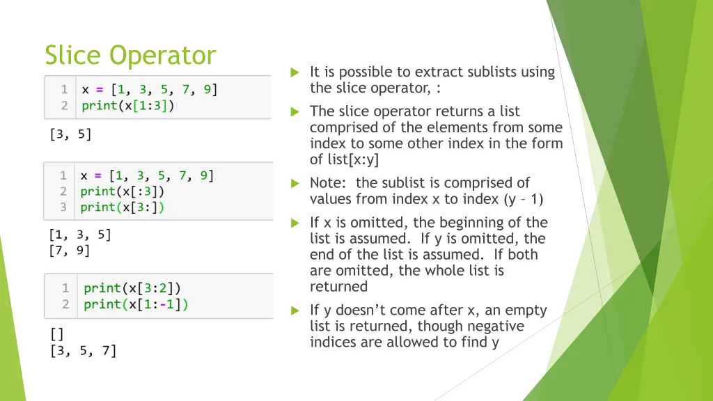 slice operator