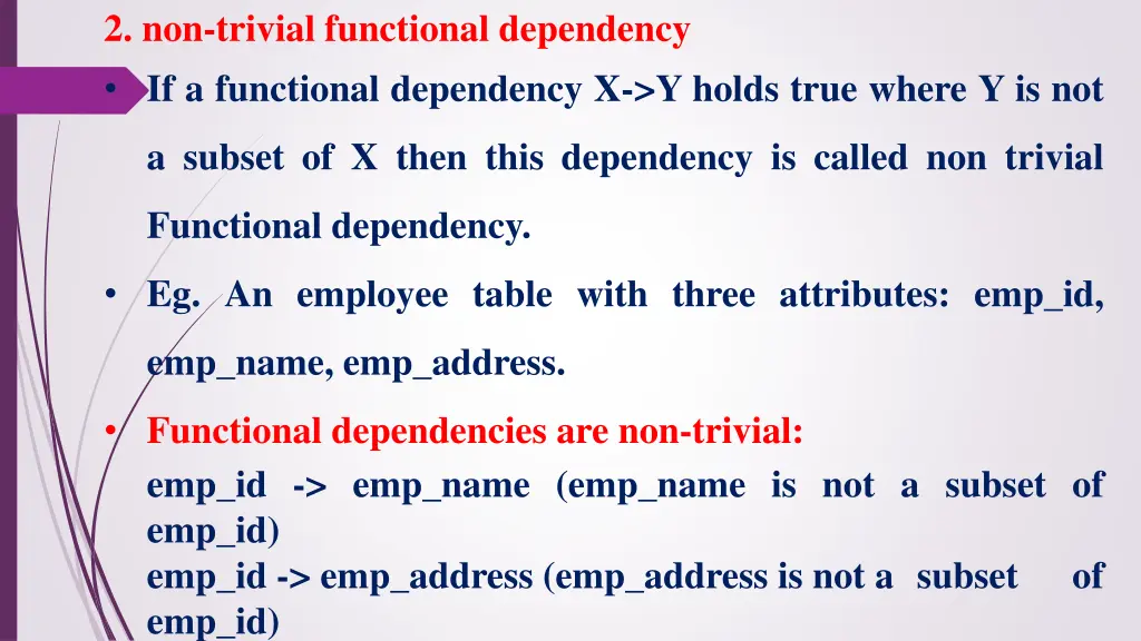 2 non trivial functional dependency