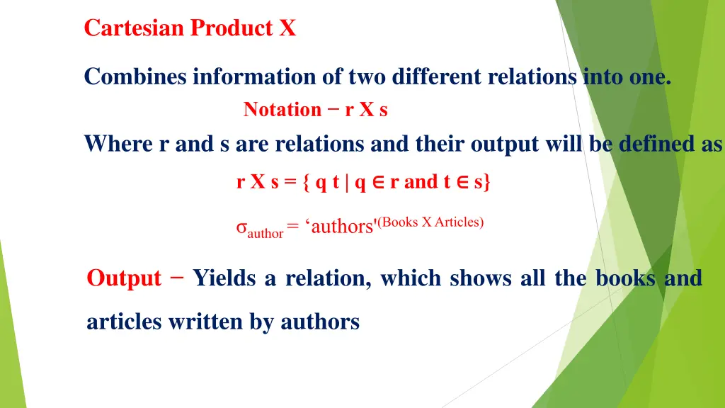 cartesian product