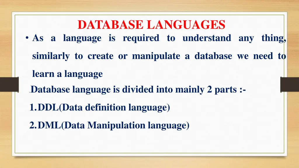 database languages