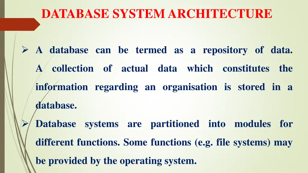 database system architecture