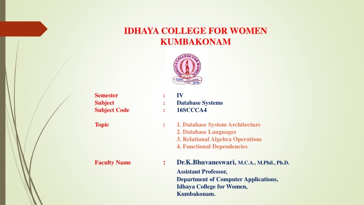 idhaya college for women kumbakonam