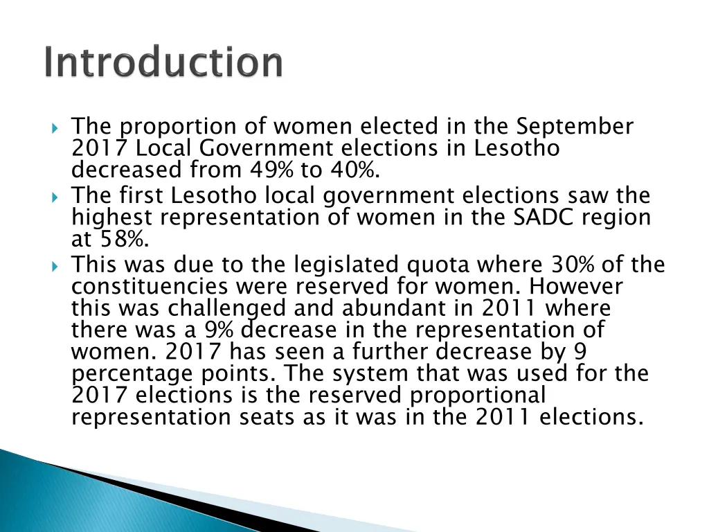 the proportion of women elected in the september