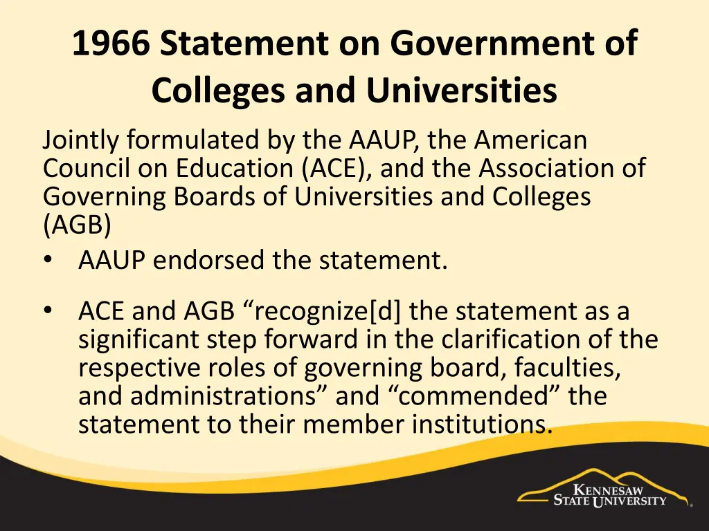 1966 statement on government of colleges