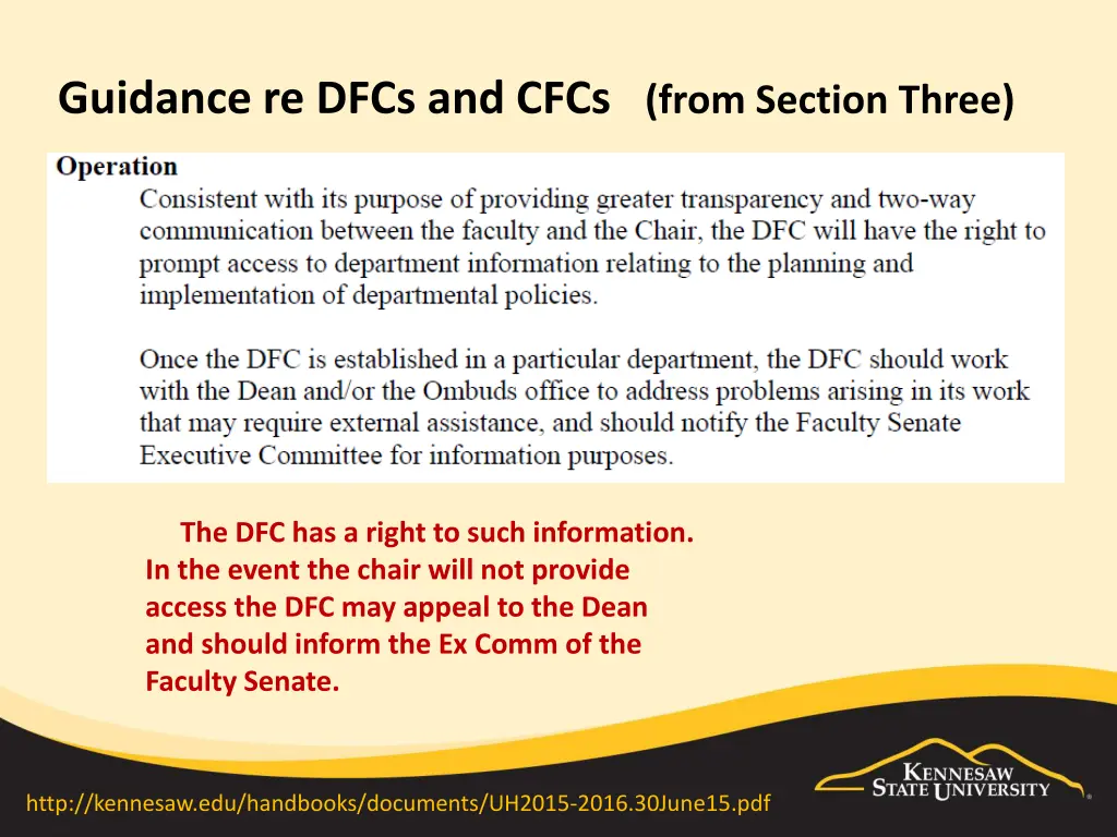 guidance re dfcs and cfcs from section three 3